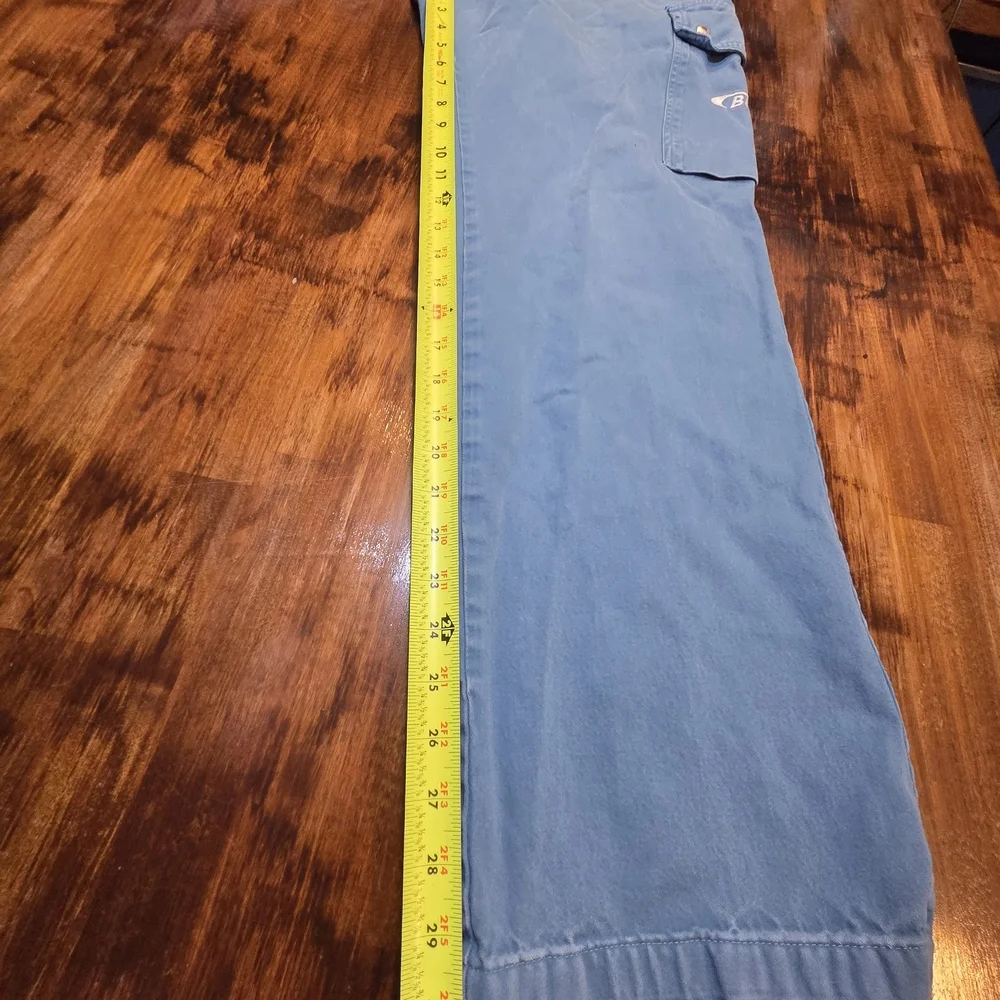 Y2k Vintage German Workwear Kübler WorkWear Cargo Pants Light Blue SZ EU 52